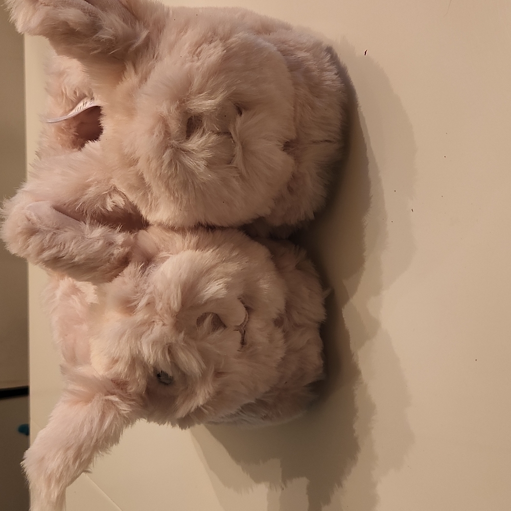 Pottery Barn Kids Pink Plush Bunny Slippers